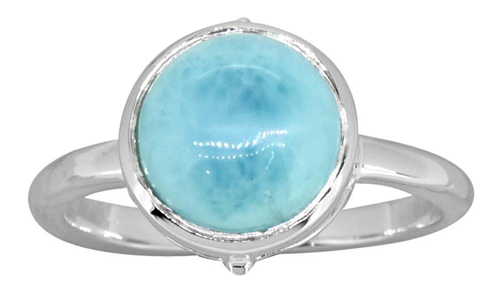 Natural Larimar Ring Solid 925 Sterling Silver Gemstone Jewelry - YoTreasure