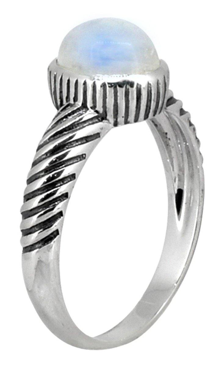 Rainbow Moonstone Solid 925 Sterling Silver Ring Jewelry - YoTreasure