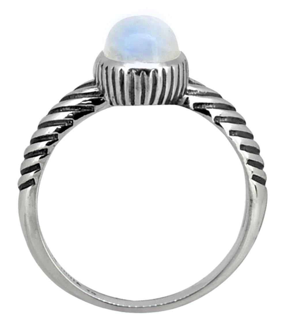 Rainbow Moonstone Solid 925 Sterling Silver Ring Jewelry - YoTreasure