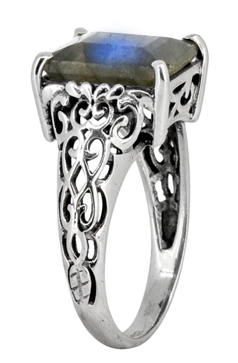 Labradorite Ring Solid 925 Sterling Silver Gemstone Jewelry - YoTreasure