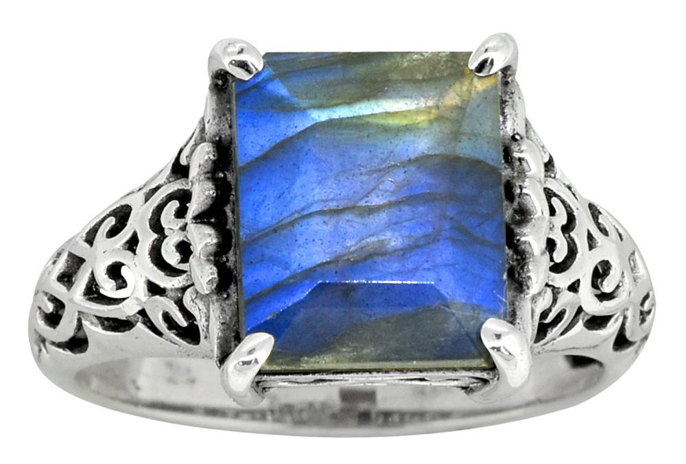 Labradorite Ring Solid 925 Sterling Silver Gemstone Jewelry - YoTreasure
