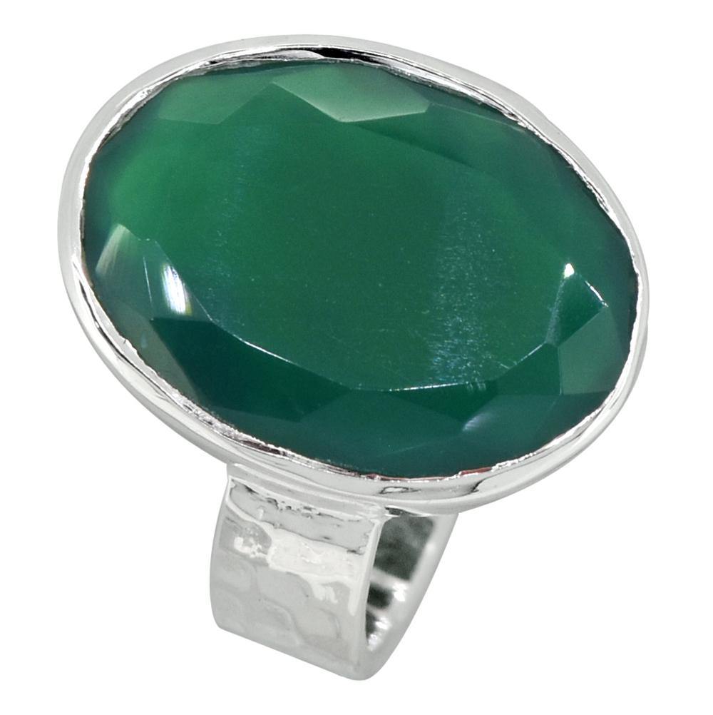 Green Onyx Solid 925 Sterling Silver Ring Jewelry - YoTreasure