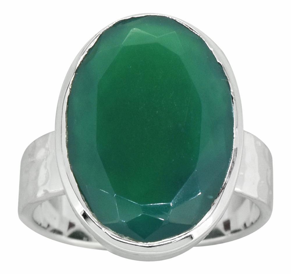 Green Onyx Solid 925 Sterling Silver Ring Jewelry - YoTreasure