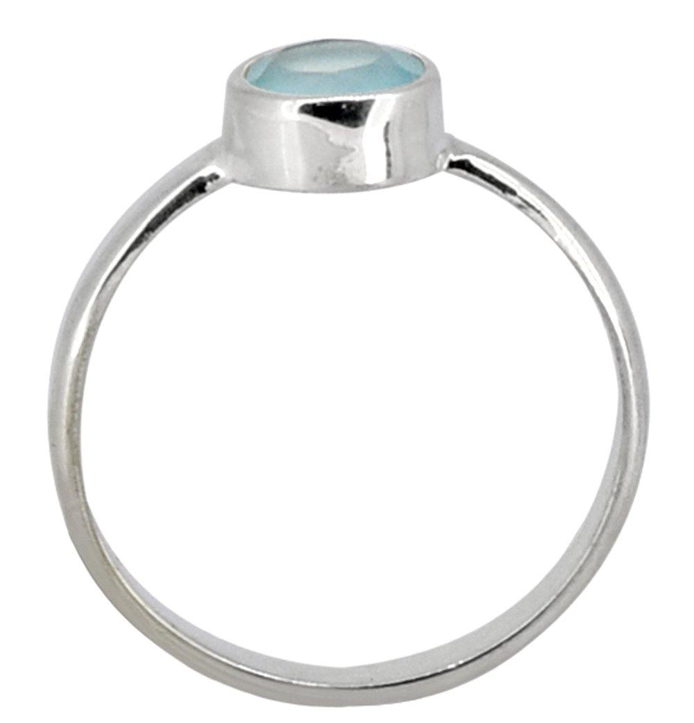 Aqua Chalcedony Ring Solid 925 Sterling Silver Gemstone Jewelry - YoTreasure