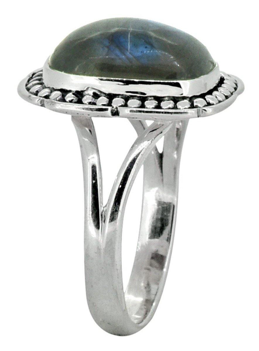 Blue Fire Labradorite Solid 925 Sterling Silver Ring Jewelry - YoTreasure