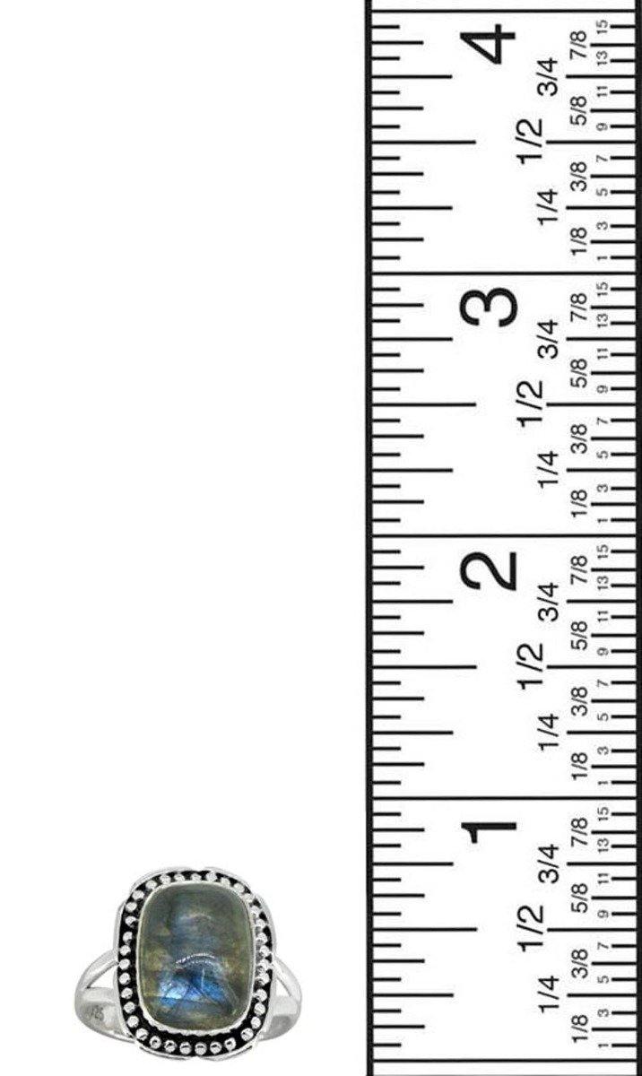 Blue Fire Labradorite Solid 925 Sterling Silver Ring Jewelry - YoTreasure