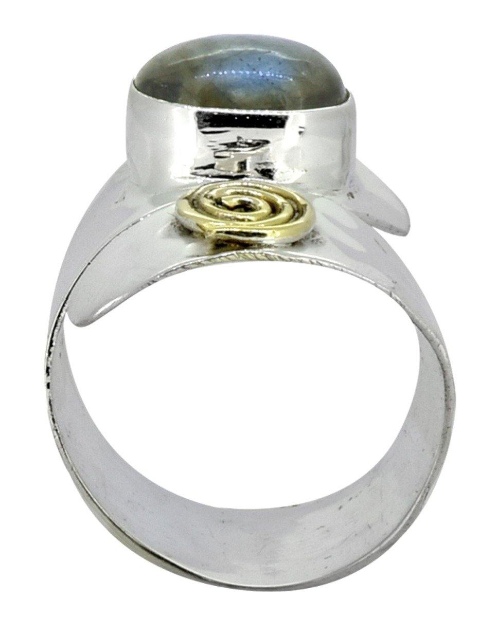 Labradorite Solid 925 Sterling Silver Brass Ring Jewelry - YoTreasure