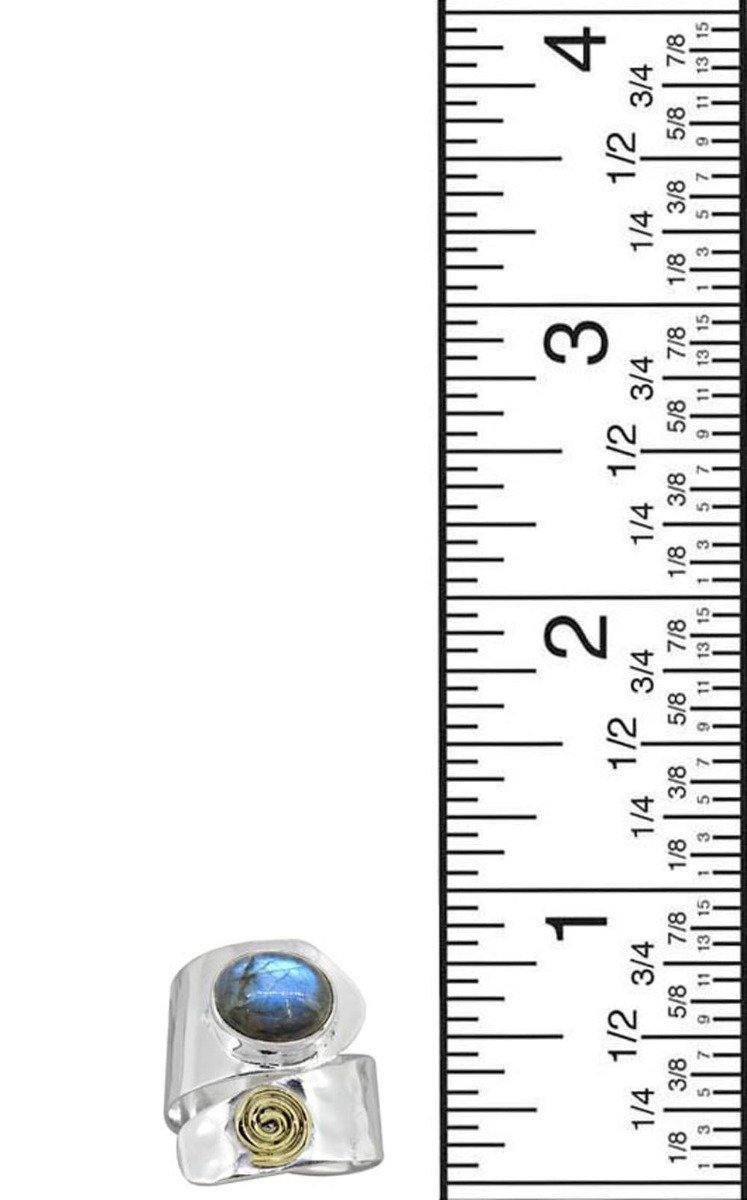 Labradorite Solid 925 Sterling Silver Brass Ring Jewelry - YoTreasure