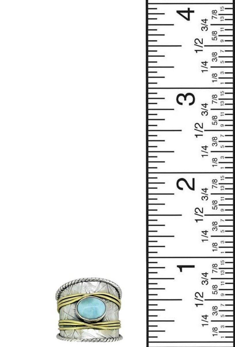 Larimar Solid 925 Sterling Silver Brass Designer Ring Jewelry - YoTreasure