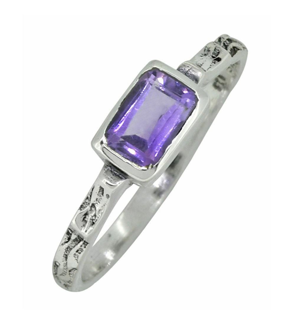Natural Amethyst Solid 925 Sterling Silver Ring Jewelry - YoTreasure