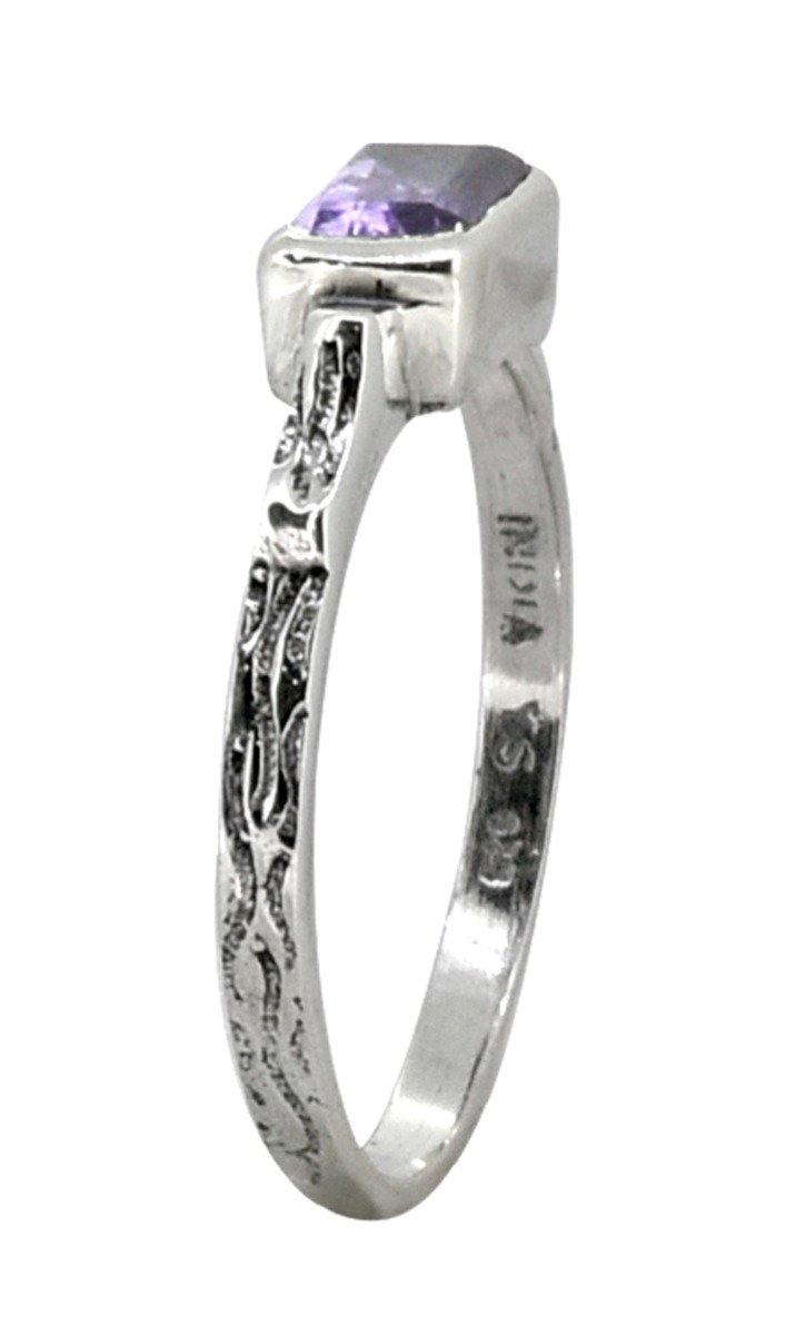 Natural Amethyst Solid 925 Sterling Silver Ring Jewelry - YoTreasure
