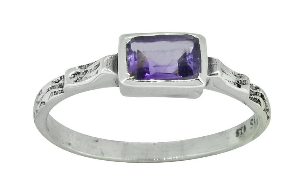 Natural Amethyst Solid 925 Sterling Silver Ring Jewelry - YoTreasure