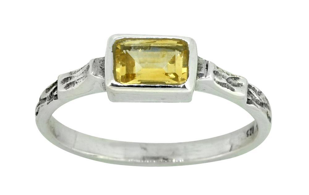 Natural Citrine Ring Solid 925 Sterling Silver Gemstone Jewelry - YoTreasure