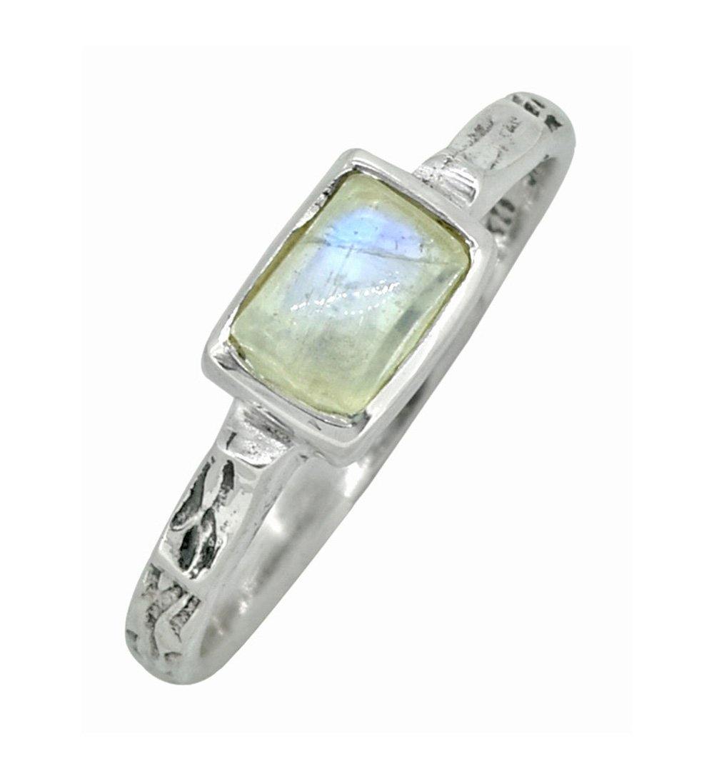 Rainbow Moonstone Ring Solid 925 Sterling Silver Gemstone Jewelry - YoTreasure