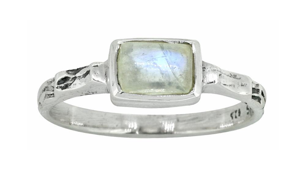 Rainbow Moonstone Ring Solid 925 Sterling Silver Gemstone Jewelry - YoTreasure