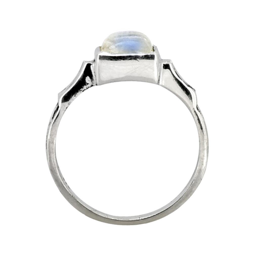 Rainbow Moonstone Ring Solid 925 Sterling Silver Gemstone Jewelry - YoTreasure