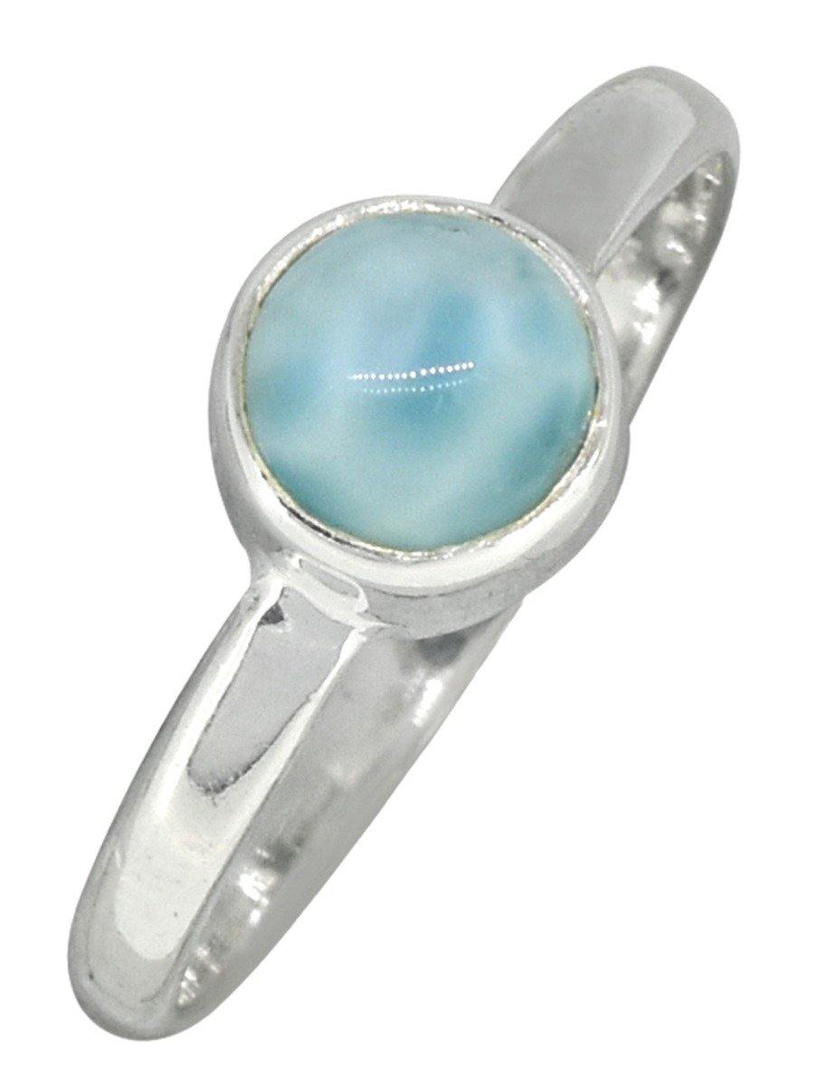 Natural Larimar Solid 925 Sterling Silver Ring Jewelry - YoTreasure