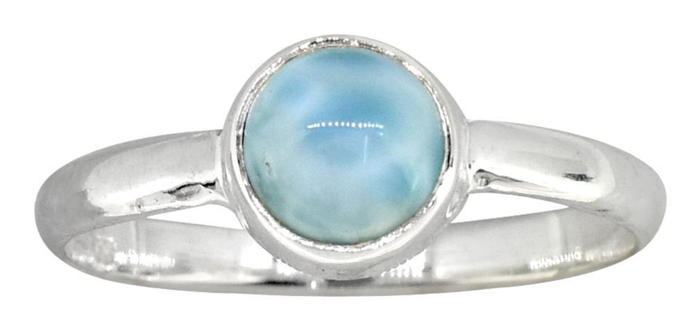 Natural Larimar Solid 925 Sterling Silver Ring Jewelry - YoTreasure