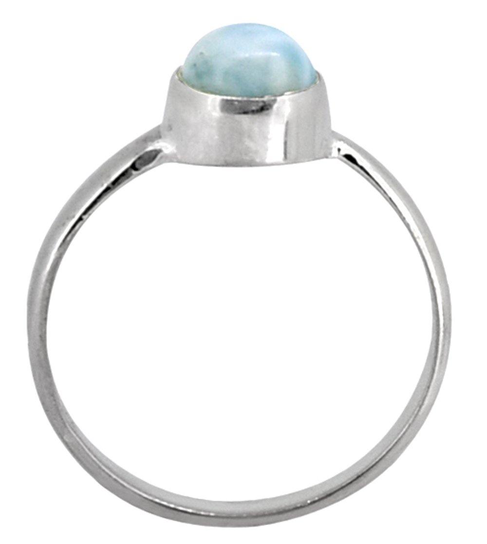 Natural Larimar Solid 925 Sterling Silver Ring Jewelry - YoTreasure