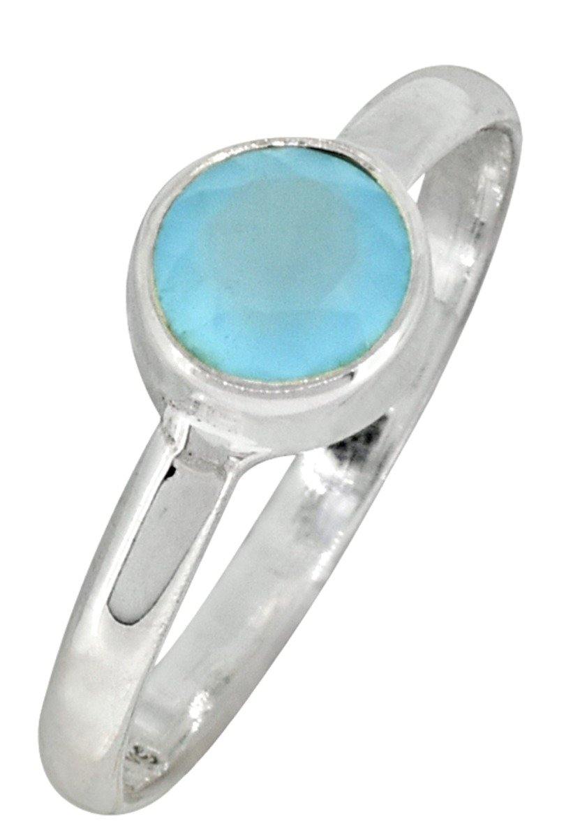 Blue Chalcedony Solid 925 Sterling Silver Ring Jewelry - YoTreasure