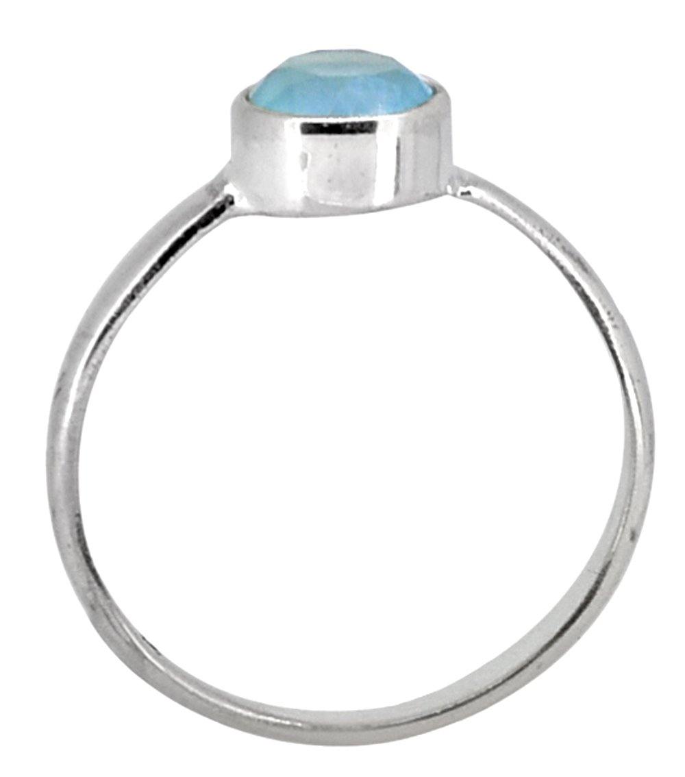 Blue Chalcedony Solid 925 Sterling Silver Ring Jewelry - YoTreasure