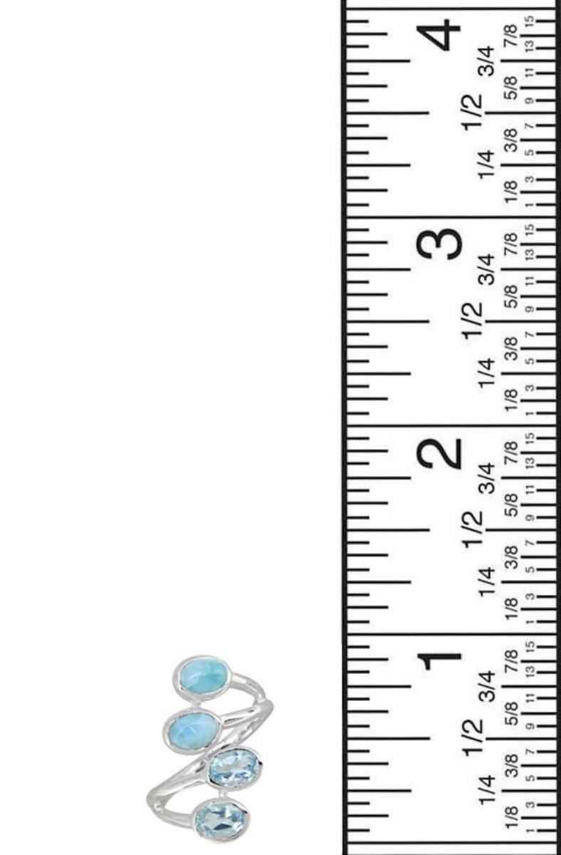 Natural Larimar Blue Topaz Gemstone Ring - YoTreasure