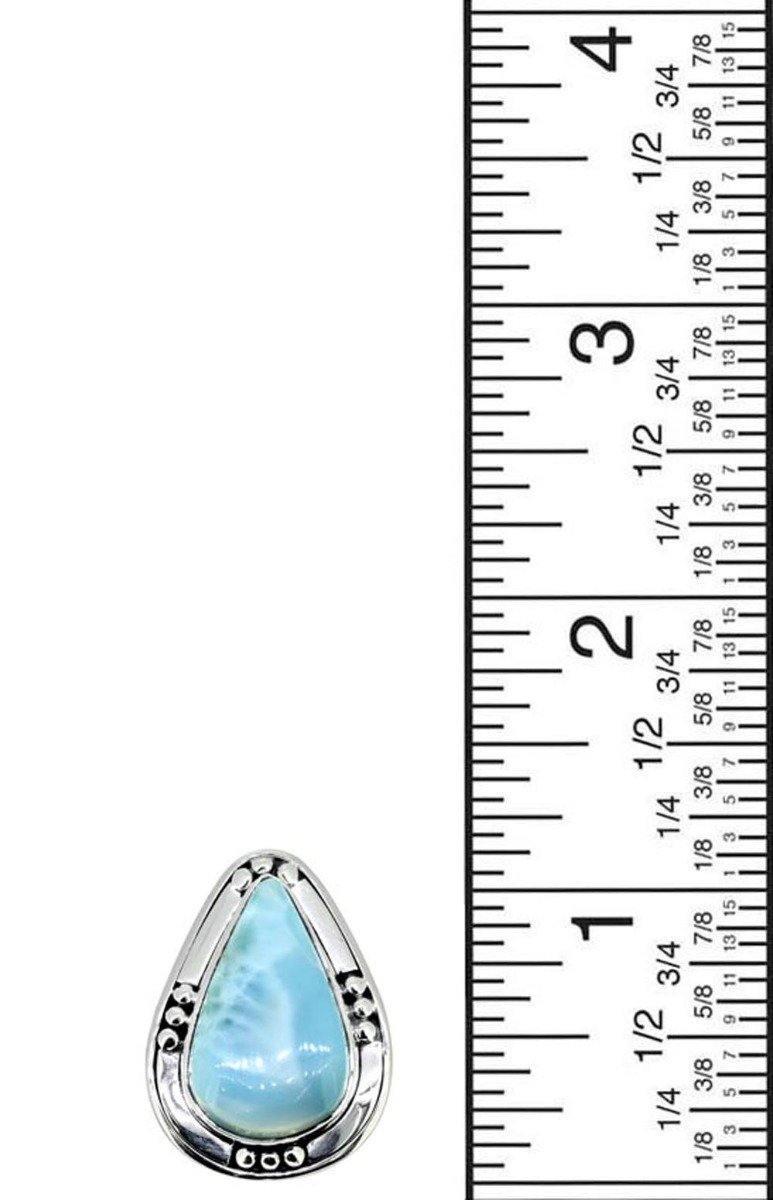 Natural Larimar Ring Solid 925 Sterling Silver Jewelry - YoTreasure