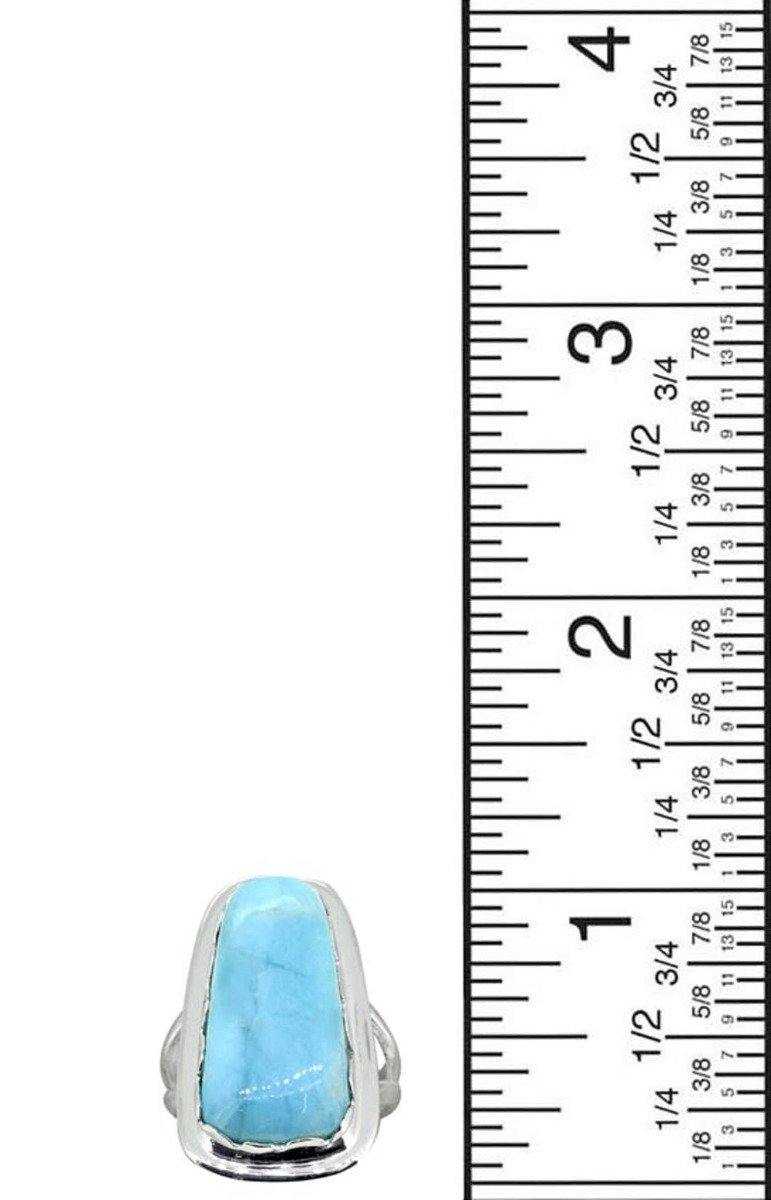 Natural Larimar Ring Solid 925 Sterling Silver  Jewelry - YoTreasure