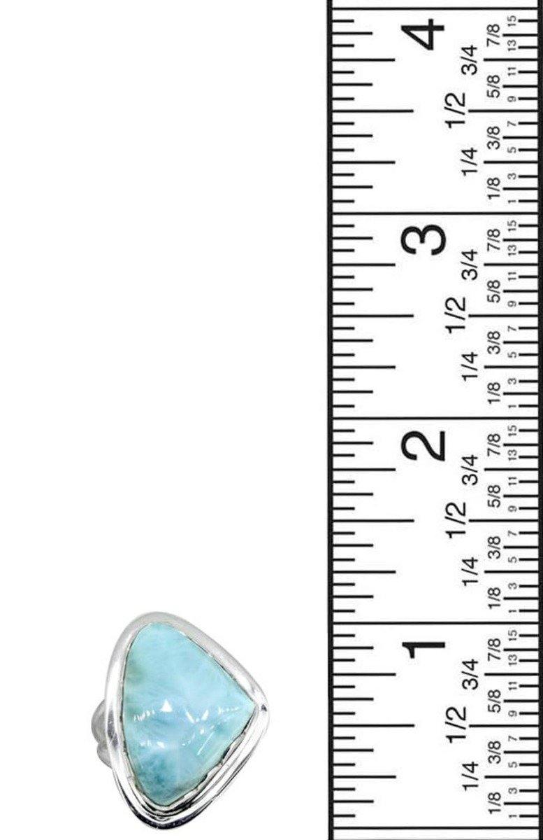 Natural Larimar Ring Solid 925 Sterling Silver Gemstone Jewelry - YoTreasure