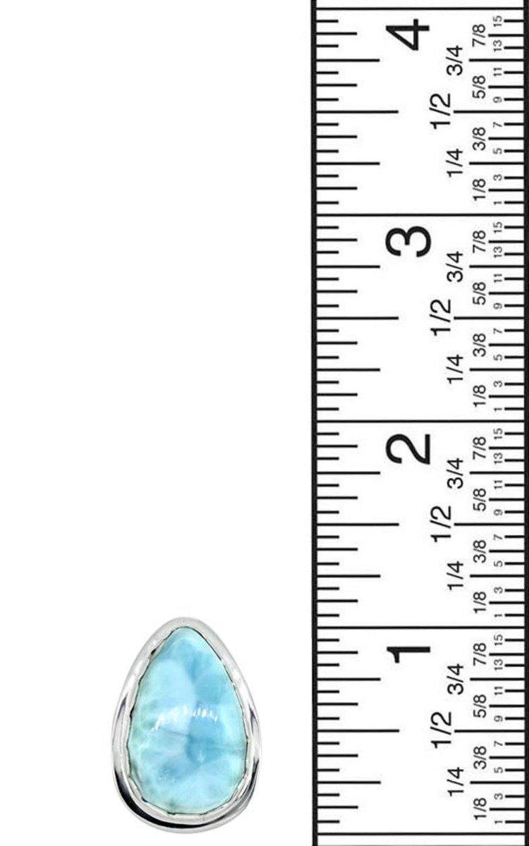 Natural Larimar Ring Solid 925 Sterling Silver Jewelry - YoTreasure