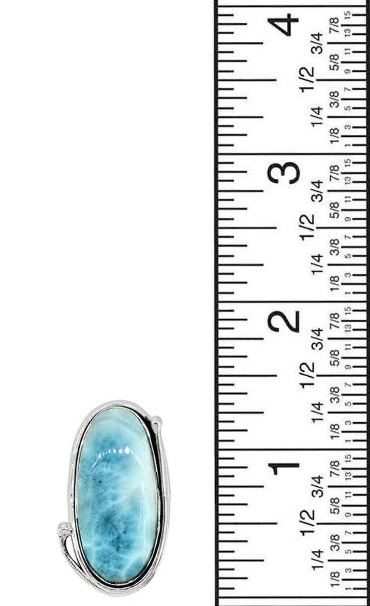 Natural Larimar Ring Solid 925 Sterling Silver Gemstone Jewelry - YoTreasure