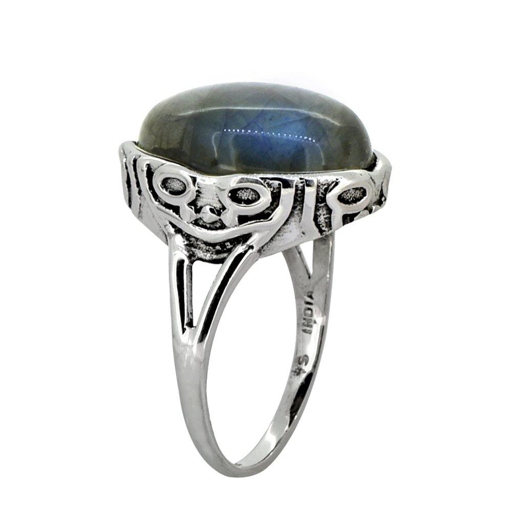 Labradorite Solid 925 Sterling Silver Ring - YoTreasure