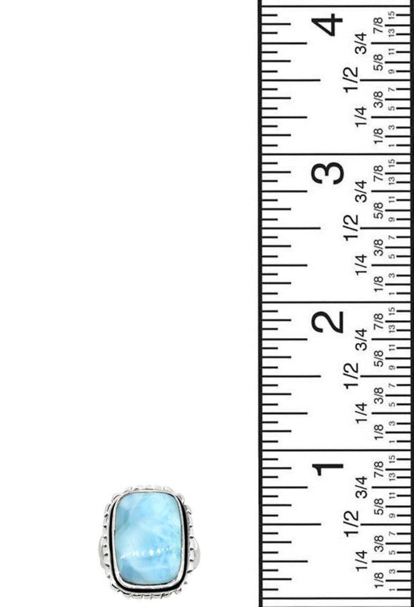 Natural Larimar Solid 925 Sterling Silver Gemstone Ring - YoTreasure