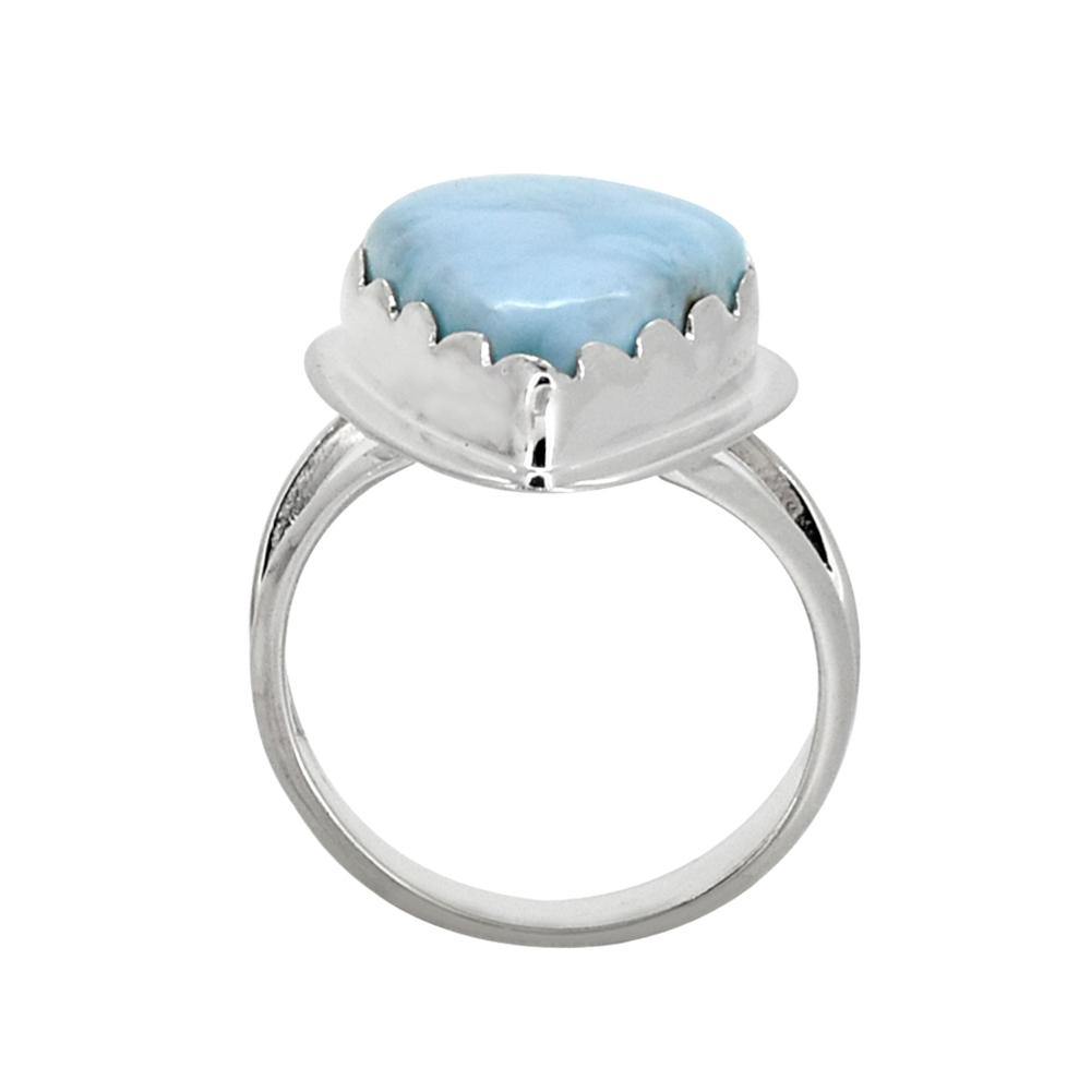 Natural Larimar Ring Solid 925 Sterling Silver Gemstone Jewelry - YoTreasure