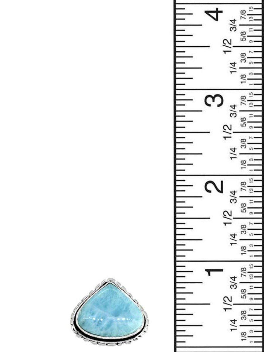 Natural Larimar Solid 925 Sterling Silver Ring Jewelry - YoTreasure