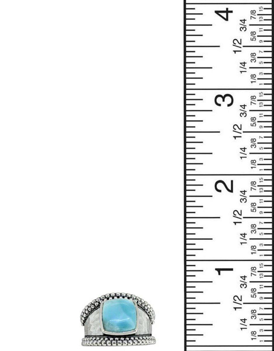 Natural Larimar Solid 925 Sterling Silver Ring Jewelry - YoTreasure