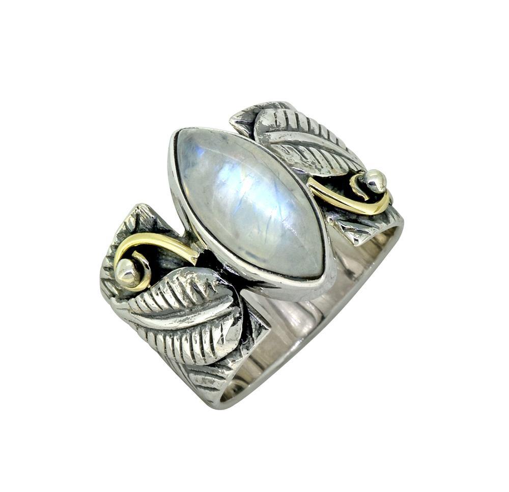 Rainbow Moonstone Solid 925 Sterling Silver Brass Designer Ring Jewelry - YoTreasure