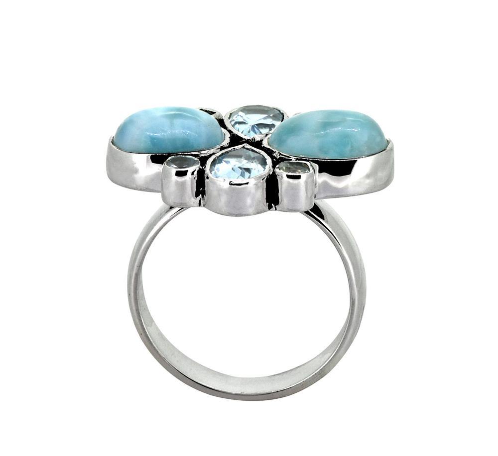 Larimar Blue Topaz Gemstone Ring - YoTreasure