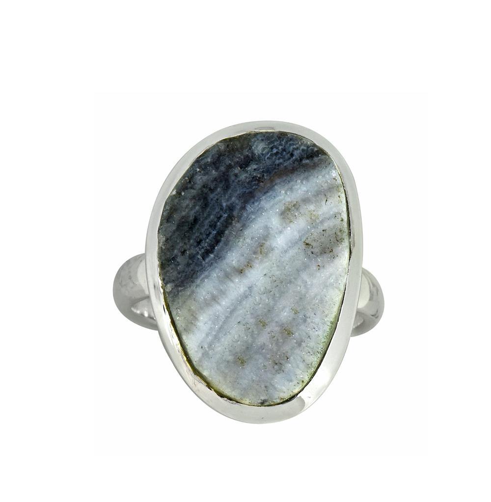 Desert Druzy Solid 925 Sterling Silver Ring Jewelry - YoTreasure