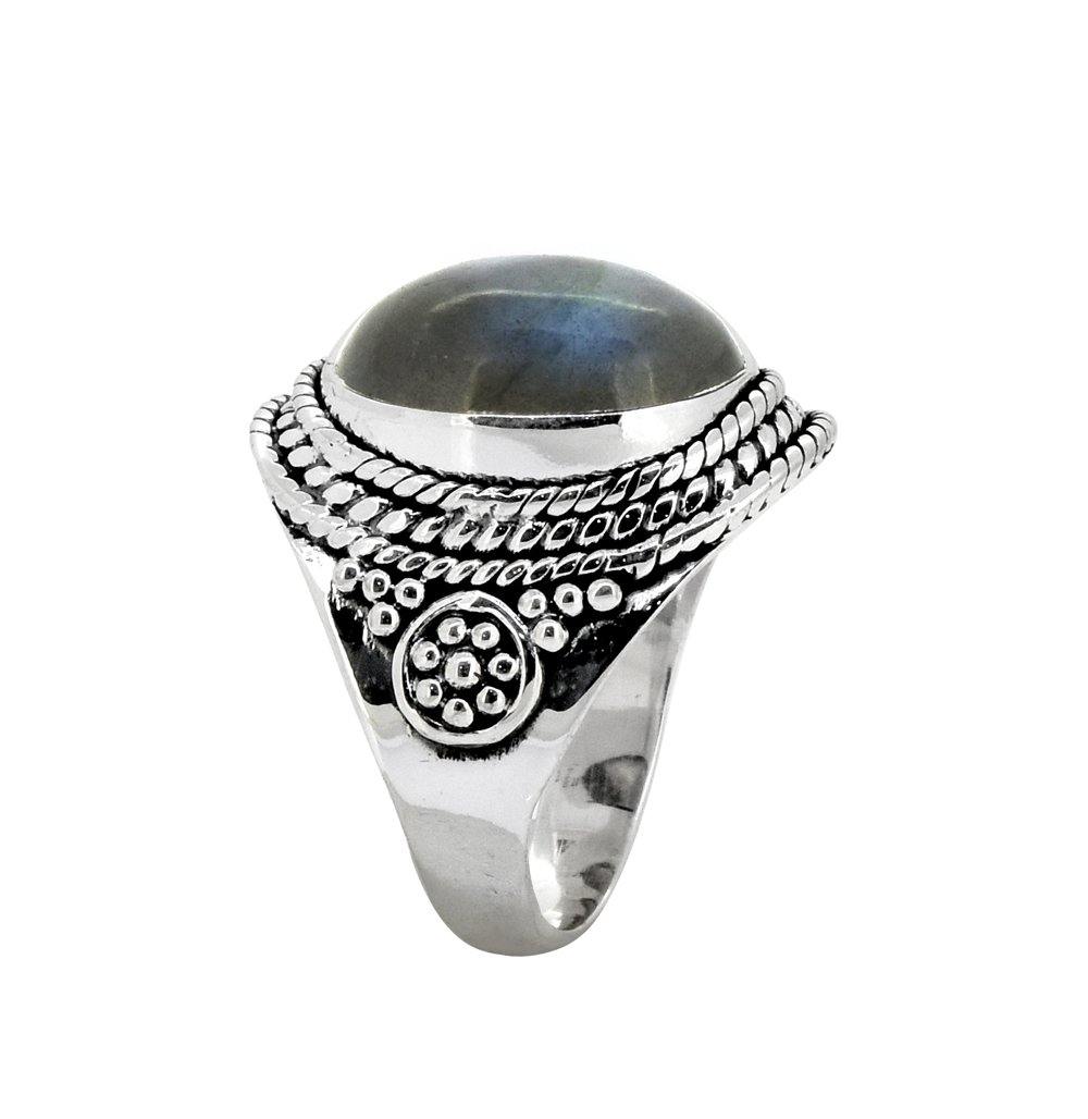 Labradorite Solid 925 Sterling Silver Ring Jewelry - YoTreasure