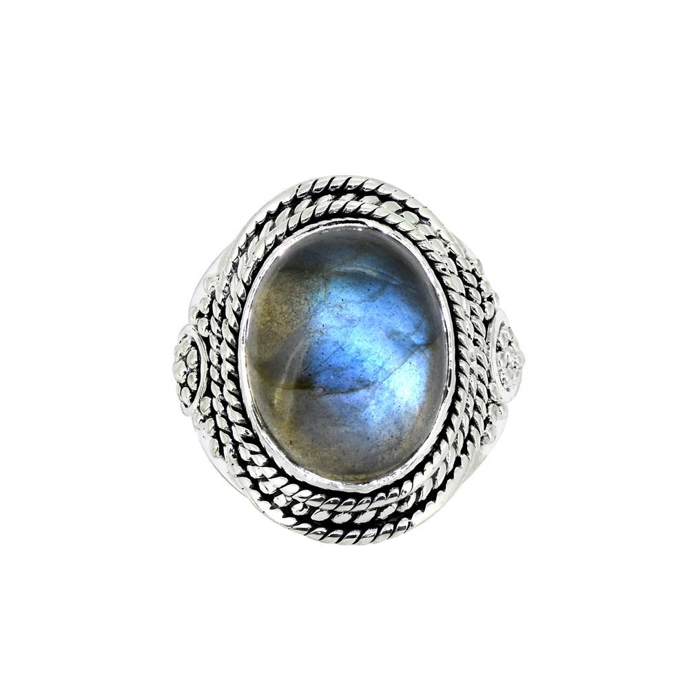 Labradorite Solid 925 Sterling Silver Ring Jewelry - YoTreasure