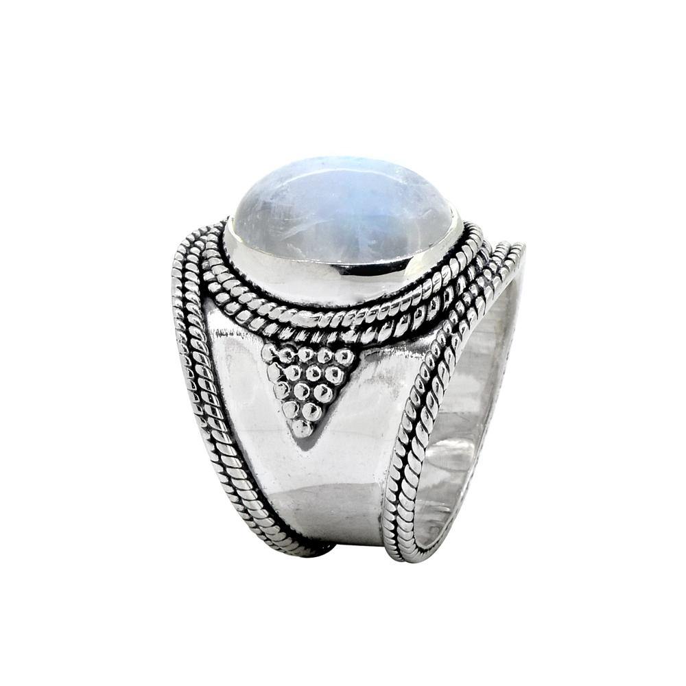 Moonstone Solid 925 Sterling Silver Gemstone Ring Jewelry - YoTreasure