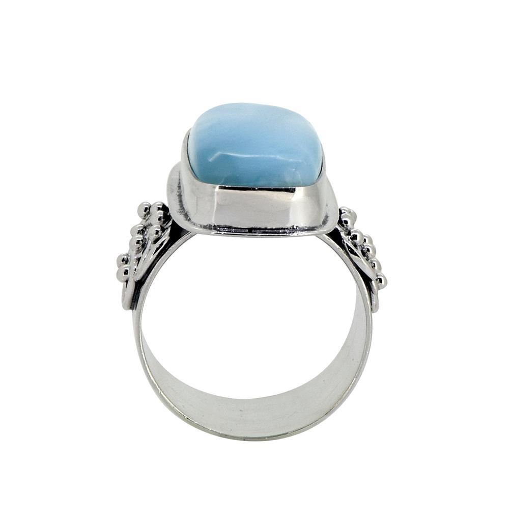 Larimar Stone Solid 925 Sterling Silver Gemstone Ring - YoTreasure