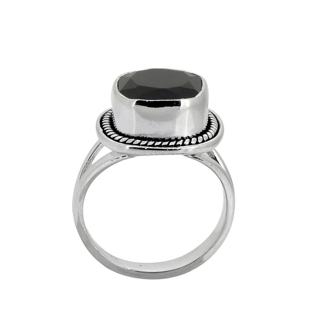 Black Onyx Solid 925 Sterling Silver Ring - YoTreasure