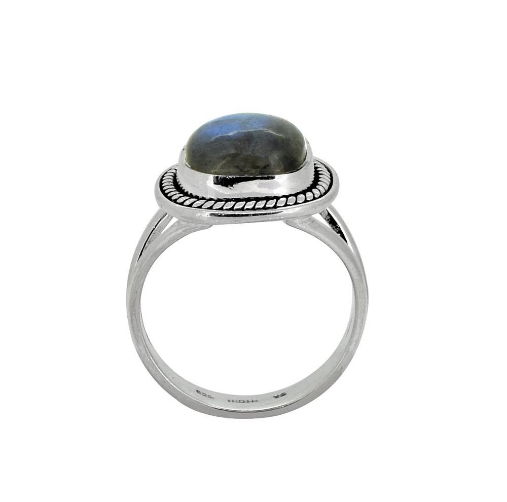 Labradorite Solid 925 Sterling Silver Split Shank Ring Jewelry - YoTreasure