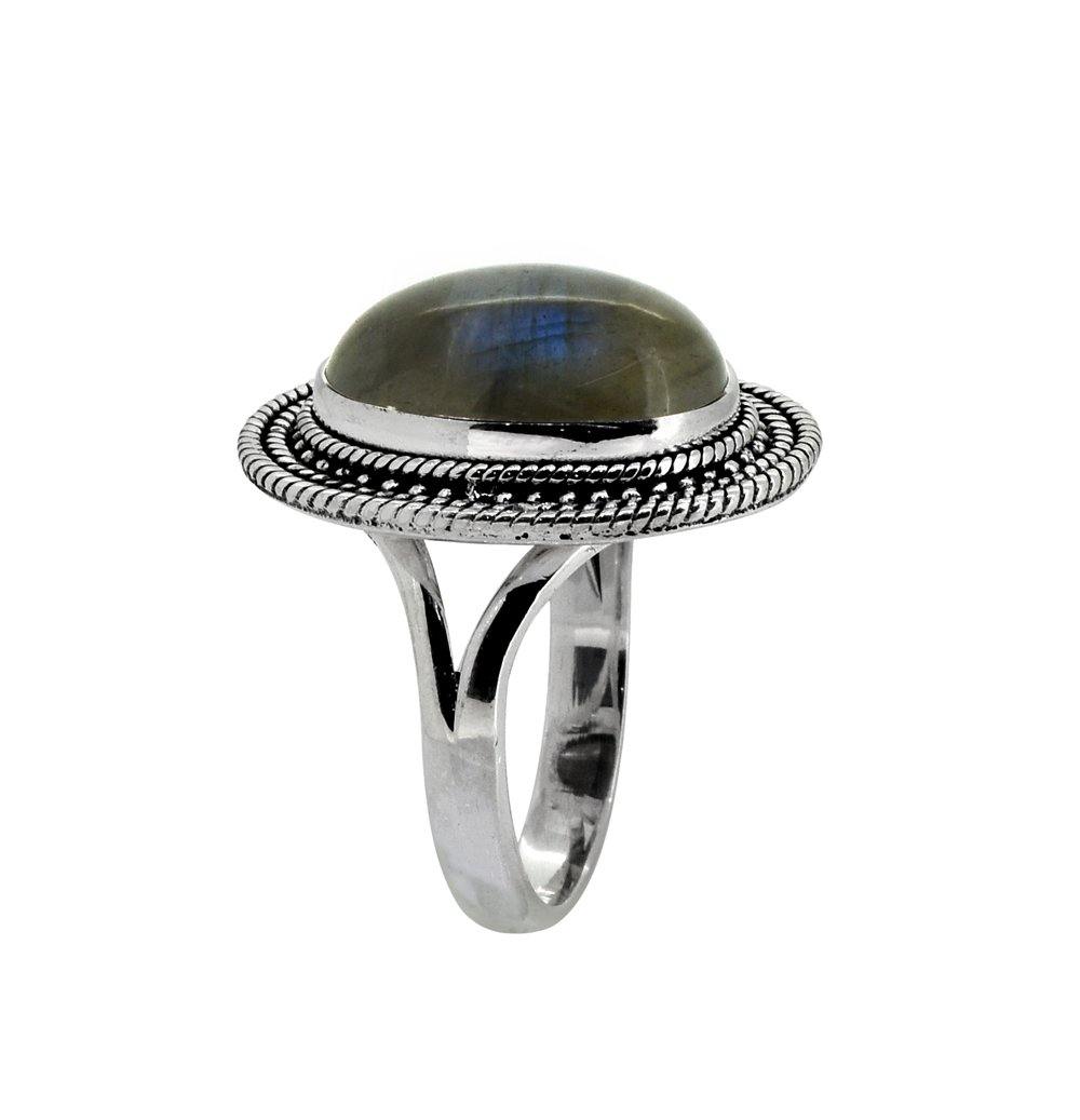 Labradorite Solid 925 Sterling Silver Ring Jewelry - YoTreasure