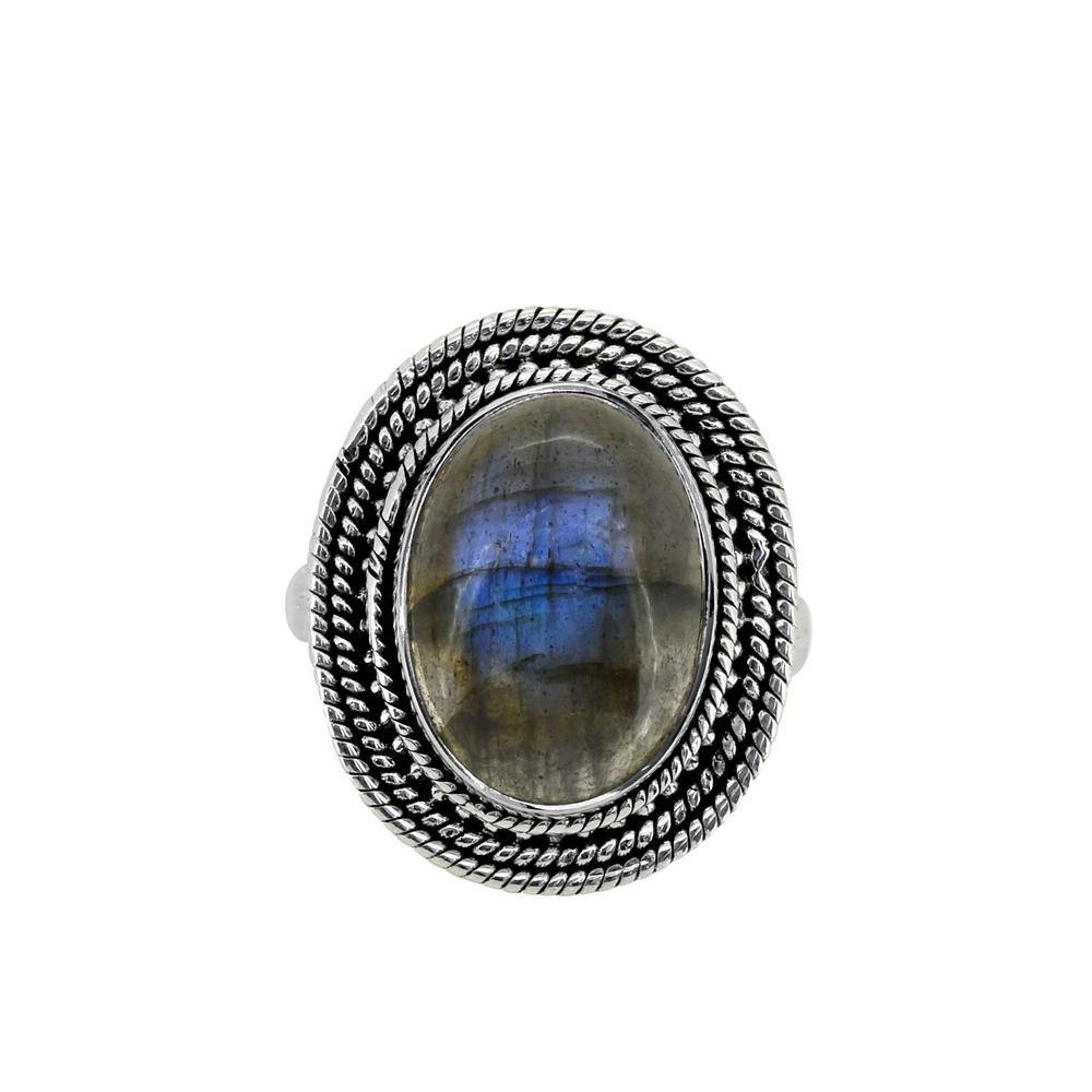 Labradorite Solid 925 Sterling Silver Ring Jewelry - YoTreasure