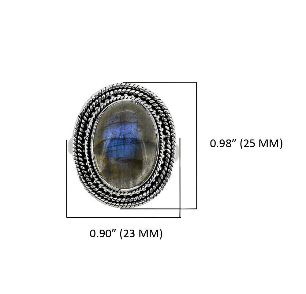 Labradorite Solid 925 Sterling Silver Ring Jewelry - YoTreasure