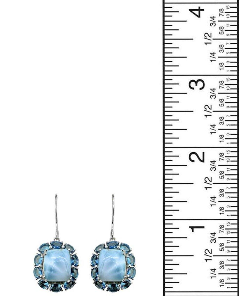 13.38 Cts. Larimar London Blue Topaz 925 Sterling Silver Earrings - YoTreasure