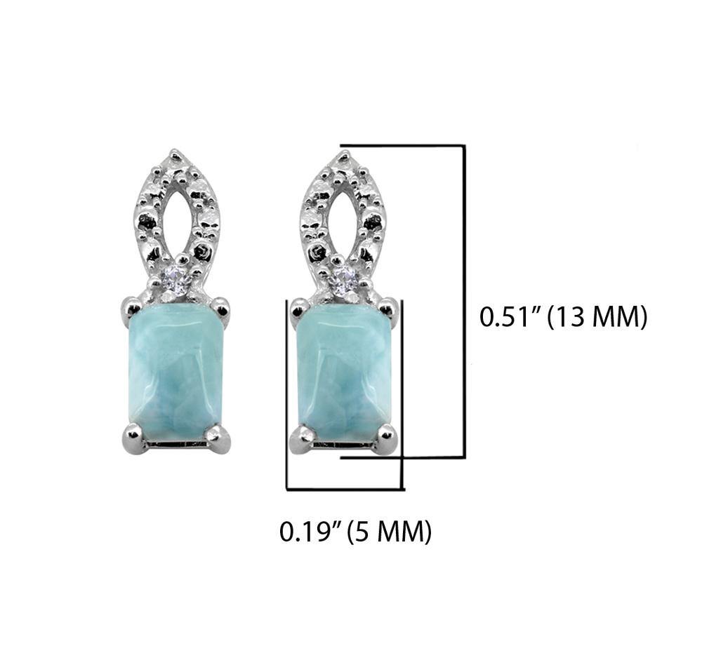1.09 Ct. Larimar White Zircon Solid 925 Sterling Silver Earrings Jewelry - YoTreasure